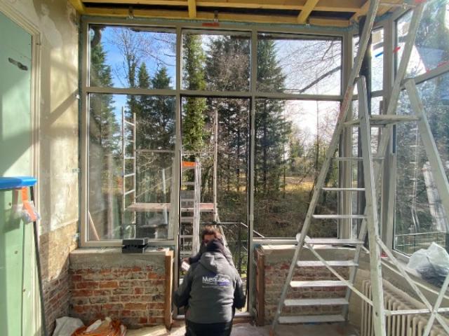 Rénovation à l'identique d'une verrière pour jardin d'hiver d'une jolie demeure  