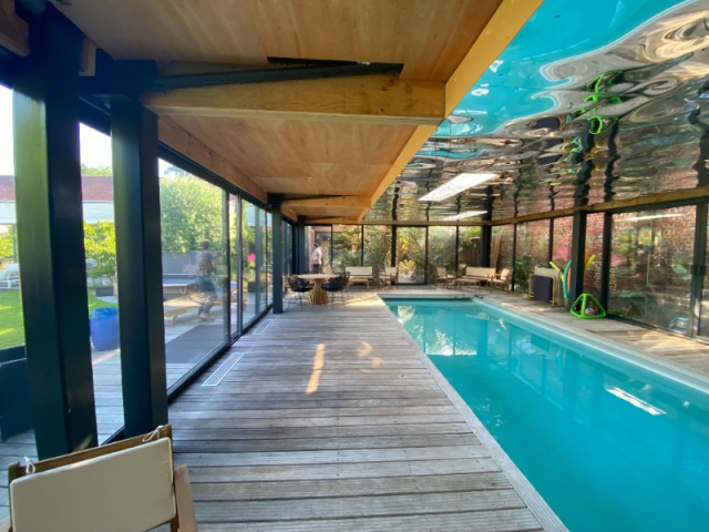 Fabrication et  pose de menuiserie aluminium autour de la piscine sur Mouvaux